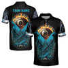 Customize Name Billiard Balls Ravens Fire Black Blue 3D Men's Polo Shirt S-5XL