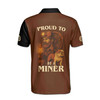 Custom Name Darts Proud To Be A Miner Black Brown 3D Men's Polo Shirt S-5XL