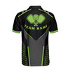 Customize Name Pickleball Paddle Hexagon Pattern Black Lime 3D Men's Polo Shirt S-5XL