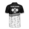 Customize Name Pickleball Paddle Olive Wreath Pattern Black White 3D Men's Polo Shirt S-5XL