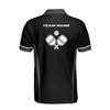 Customize Name Pickleball Paddle Wings Black White 3D Men's Polo Shirt S-5XL
