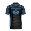 Custom Name Pickleball Paddle Grate Pattern Black Blue 3D Men's Polo Shirt S-5XL