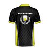 Custom Name Pickleball Paddle Hexagon Black Yellow 3D Men's Polo Shirt S-5XL