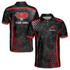 Custom Name Pickleball Paddle Geometric Black Red 3D Men's Polo Shirt S-5XL