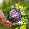 Moon Stone Arch Cryptic Council Symbol Purple Masonic Suncatcher