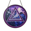 Night Stone Arch Cryptic Council Symbol Purple Glass Suncatcher