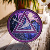 Night Stone Arch Cryptic Council Symbol Purple Glass Suncatcher