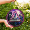 Night Stone Arch Cryptic Council Symbol Purple Glass Suncatcher