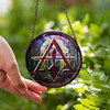 Night Archway Cryptic Council Symbol Purple Stained Glass Suncatcher