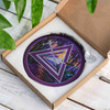 Sunset Forest Cryptic Council Symbol Yellow Purple Glass Suncatcher