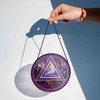 Sunset Forest Cryptic Council Symbol Yellow Purple Glass Suncatcher