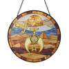 Shriners Symbol Freemason Sun Desert Pyramid Sand Yellow Stained Glass Suncatcher