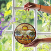 Shriners Symbol Freemason Sun Desert Oasis Warm Colors Stained Glass Suncatcher