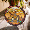 Shriners Symbol Freemason Desert Pyramids Sand Yellow Stained Glass Suncatcher