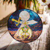 Shriners Symbol Freemason Moon Desert Pyramid Sand Blue Stained Glass Suncatcher