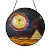 Shriners Circle Emblem Freemason Moon Desert Pyramid Sand Blue Stained Glass Suncatcher