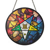 OES Mosaic Pattern Masonic Chapter Colorful Stained Glass Suncatcher