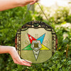 Order Of The Eastern Star Symbol Freemason Wall Tablet Beige Stained Glass Suncatcher