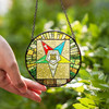 Order Of Eastern Star Wall Tablet OES Symbol Beige Green Glass Suncatcher
