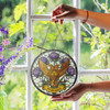 Thistle And Wings Up Rite Of Scottish 32 Degree Of Freemasonry Brown White Purple Stained Glass Suncatcher