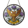 Thistle And Wings Up Rite Of Scottish 32 Degree Of Freemasonry Brown White Purple Stained Glass Suncatcher