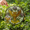 Thistle And Wings Up Rite Of Scottish 32 Degree Of Freemasonry Brown White Purple Stained Glass Suncatcher