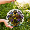 Thistle And Wings Down Rite Of Scottish 33 Degree Of Freemasonry Brown White Purple Stained Glass Suncatcher