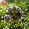Thistle And Wings Down Rite Of Scottish 33 Degree Of Freemasonry Brown White Purple Stained Glass Suncatcher