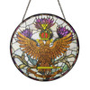 Thistle And Wings Up Rite Of Scottish 33 Degree Of Freemasonry Brown White Purple Stained Glass Suncatcher