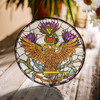Thistle And Wings Up Rite Of Scottish 33 Degree Of Freemasonry Brown White Purple Stained Glass Suncatcher