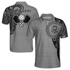 Custom Name Pickleball Paddle Tribal Gray Black 3D Men's Polo Shirt S-5XL