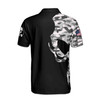 Customize Name Pickleball Paddle Camo Skull USA Flag Black 3D Men's Polo Shirt S-5XL