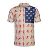 Pickleball Paddle Players Stars USA Flag Pattern Beige Red Blue 3D Men's Polo Shirt S-5XL