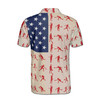 Pickleball Paddle Players Stars USA Flag Pattern Beige Red Blue 3D Men's Polo Shirt S-5XL