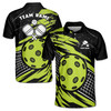 Customize Name Pickleball Paddle Net Black Lime 3D Men's Polo Shirt S-5XL