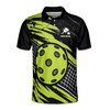 Customize Name Pickleball Paddle Net Black Lime 3D Men's Polo Shirt S-5XL