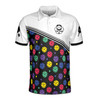 Custom Name Pickleball Colorful Balls White Black 3D Men's Polo Shirt S-5XL