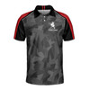 Custom Name Pickleball Camo Wreath Black Gray Red 3D Men's Polo Shirt S-5XL