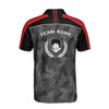 Custom Name Pickleball Camo Wreath Black Gray Red 3D Men's Polo Shirt S-5XL
