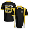 Custom Name Pickleball Thinking About Black Yellow 3D Men's Polo Shirt S-5XL
