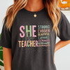 She Is Teacher Christian Bible Verse Shirt Back To School Gift Adult T Shirt S-5XL