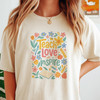 Boho Teacher Love Inspire Shirt Retro Floral Adult T Shirt S-5XL