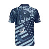 Custom Name Blue American Flag Patriotic Golf Golf Men's Polo Shirt S-5XL