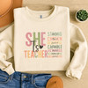 She Is Teacher Christian Bible Verse Back To School Gift Adult Sweatshirt S-5XL