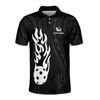 Customize Name Pickleball Paddle Flaming Tribal Pattern Black White 3D Men's Polo Shirt S-5XL