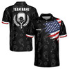 Custom Name Pickleball Paddle Wreath USA Black 3D Men's Polo Shirt S-5XL