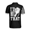 Custom Name Pickleball Paddle I'd Hit That Black White 3D Men's Polo Shirt S-5XL