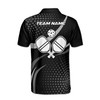Custom Name Pickleball Paddle Dots Pattern Black White 3D Men's Polo Shirt S-5XL