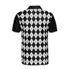 Custom Name Pickleball Wreath Pattern Black White 3D Men's Polo Shirt S-5XL
