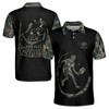 Custom Name Pickleball Keep Calm And Play Camo Black 3D Men's Polo Shirt S-5XL